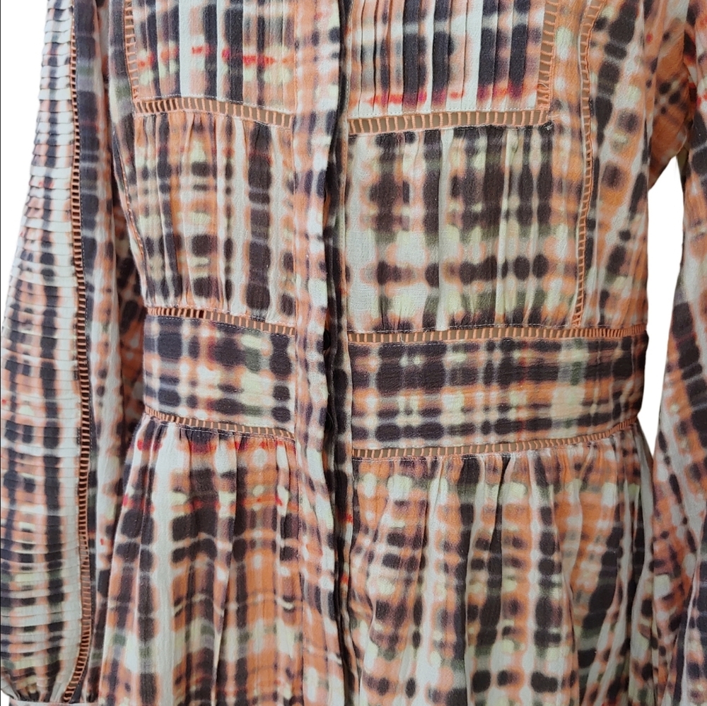 Joie Charmesse Women's Button Front Long Sleeve Dress in Expresso Multi NWT - Picture 6 of 15